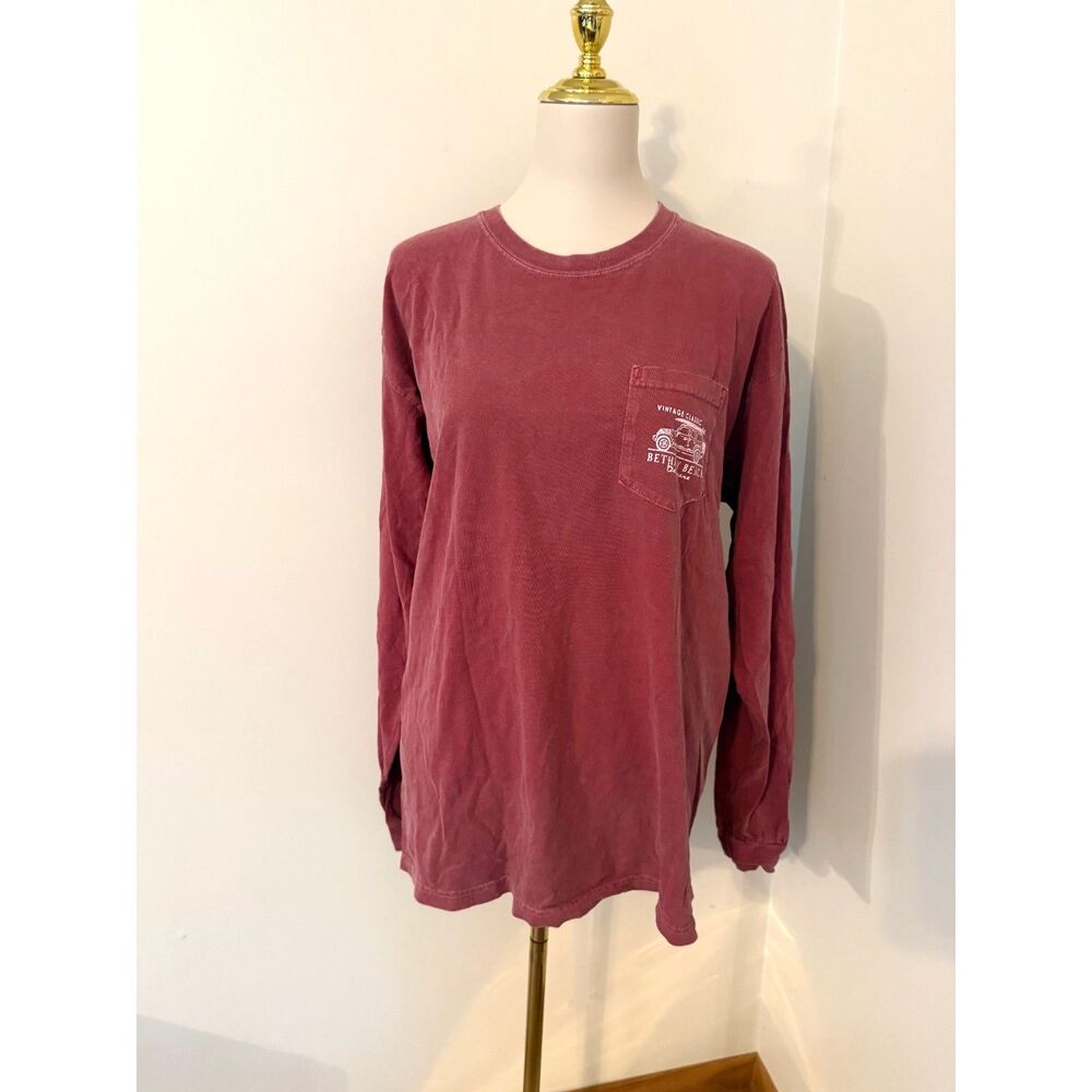 Comfort Colors Bethany Beach Delaware Long Sleeve Tee L Jeep Surf Beach Graphic